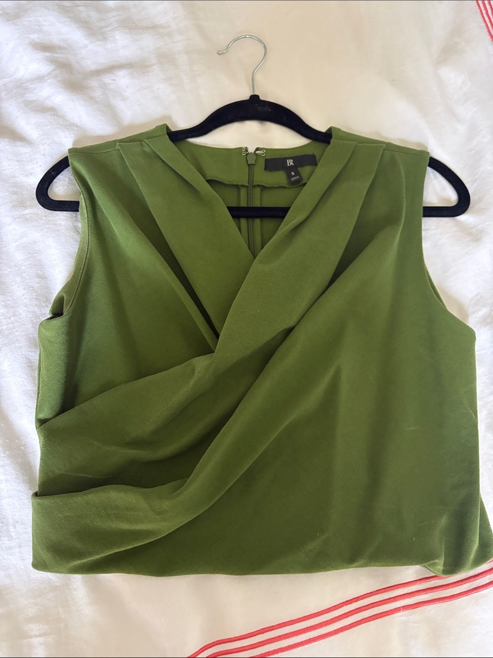 Banana Republic Olive Draped Sleeveless Blouse